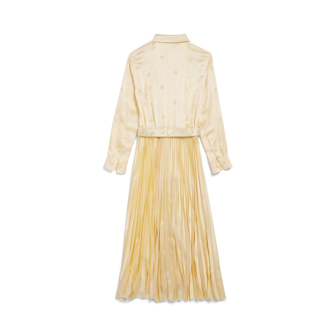 Women's Lace-up Pleated Dress in Cream - 6