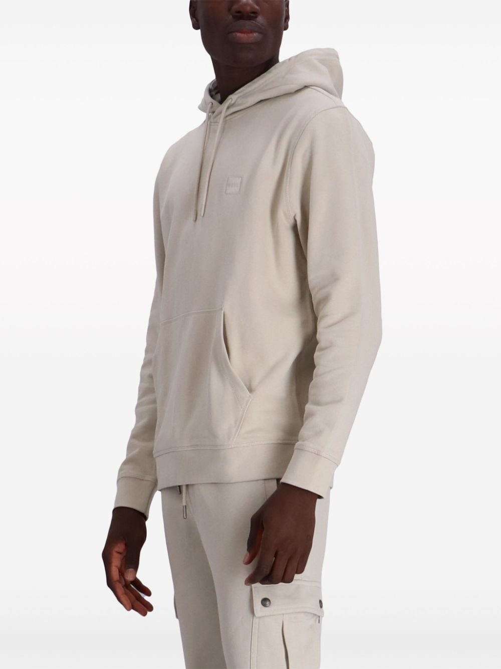 logo-appliquÃ© cotton hoodie - 3