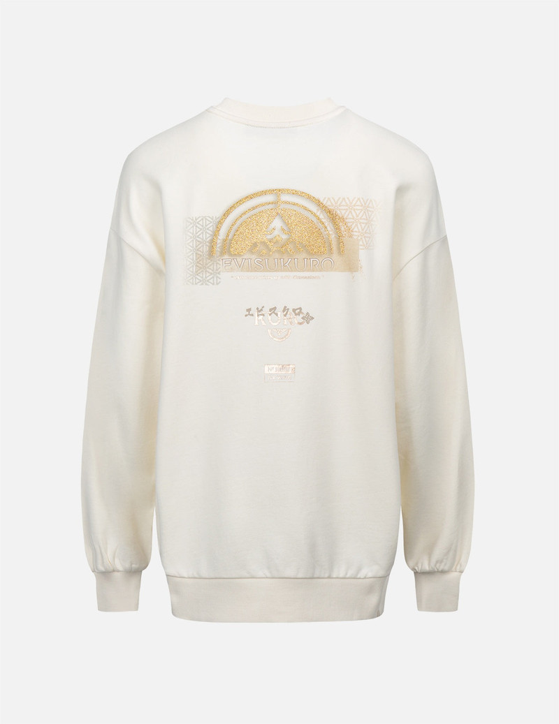 EVISU Kamon Glitter Print Oversize Sweatshirt outlook