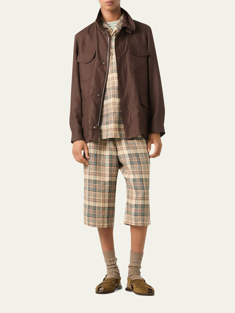 Loro Piana Men's Linen Traveller Full-Zip Field Jacket outlook