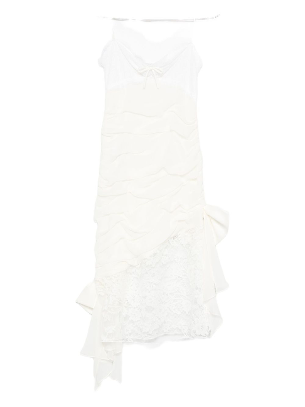 draped lace mini dress - 1
