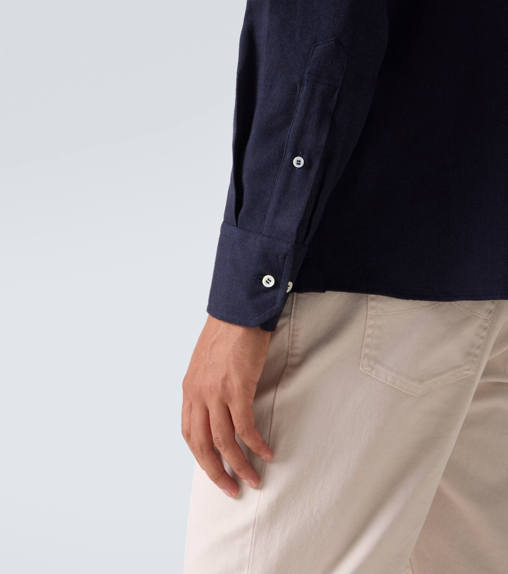 Chevron cotton-blend flannel shirt - 7