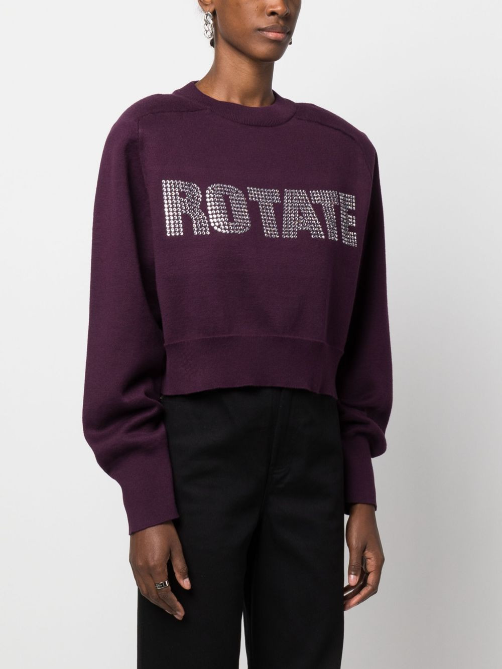 rhinestone-embellished logo-appliqué sweatshirt - 3