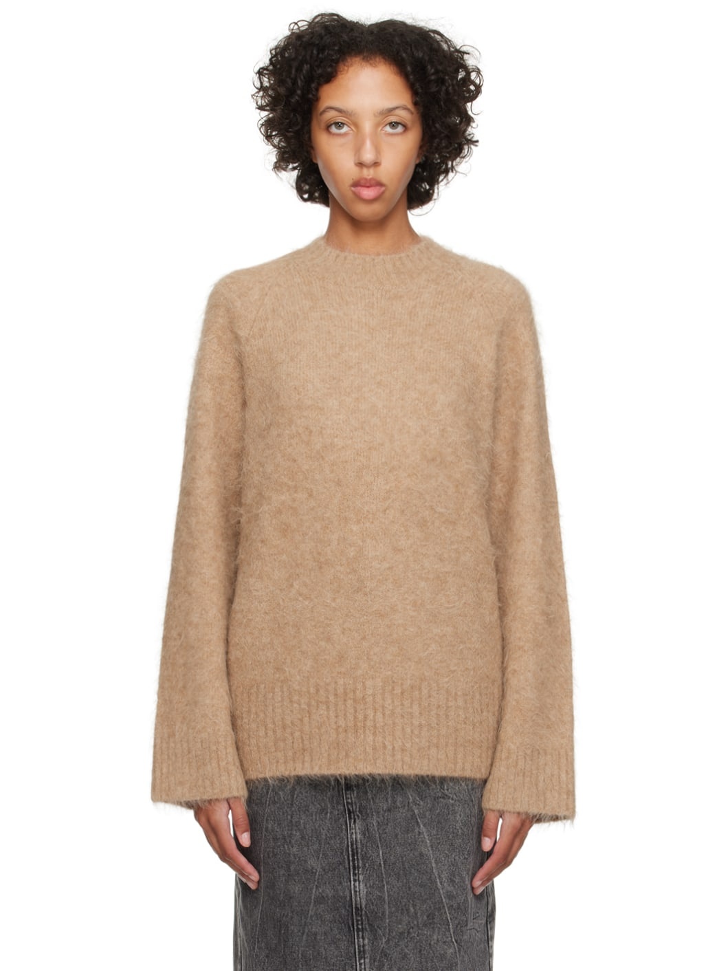 Beige Fure Fluffy Sweater - 1