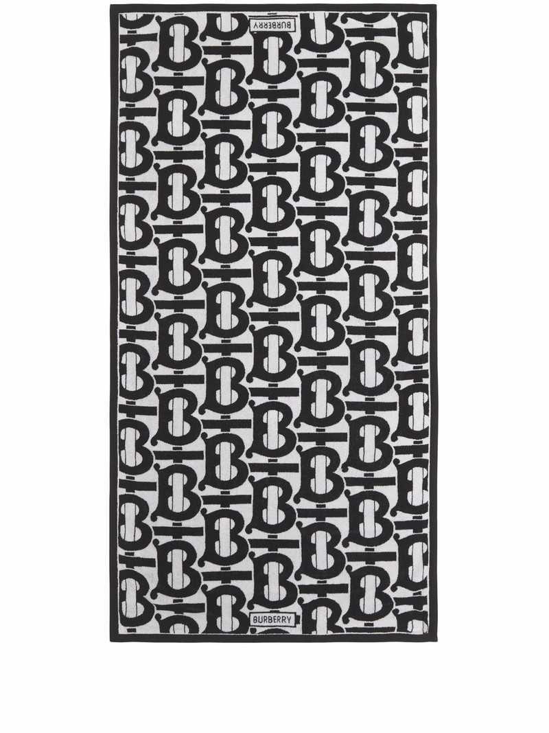 Monogram-pattern jacquard cotton bath towel 1