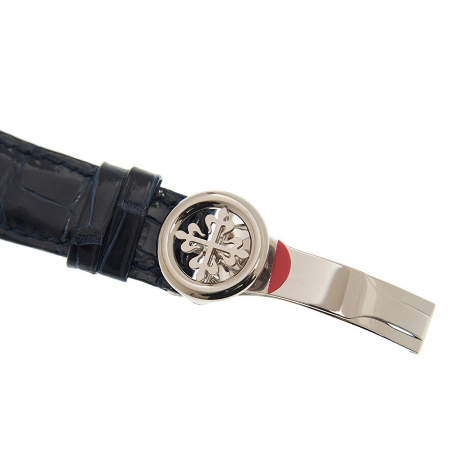 Patek Philippe Complications Annual Calendar Blue Dial 18kt White Gold Diamond Blue Leather Men's Wa - 4