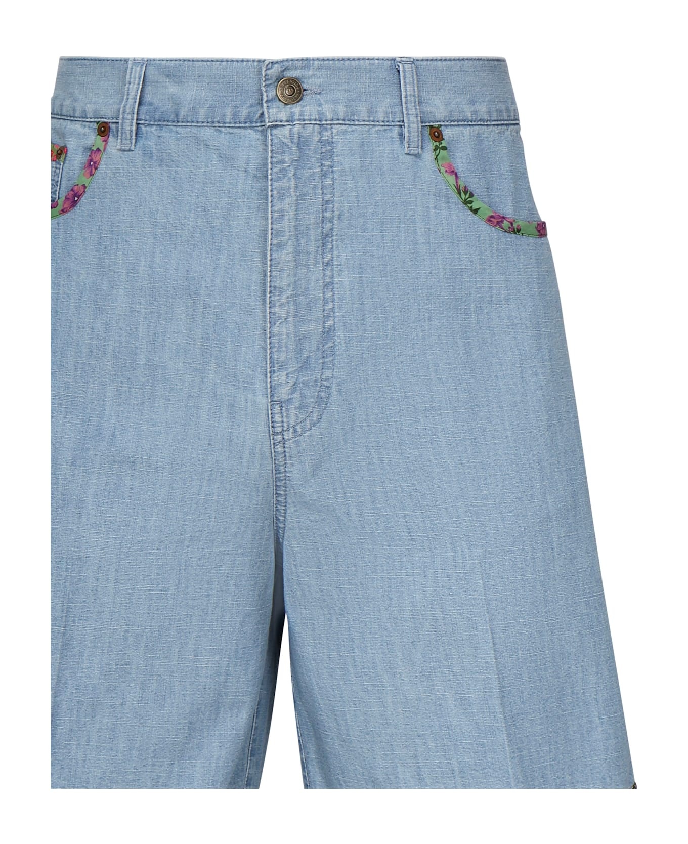 Light Blue Cotton Shorts - 2