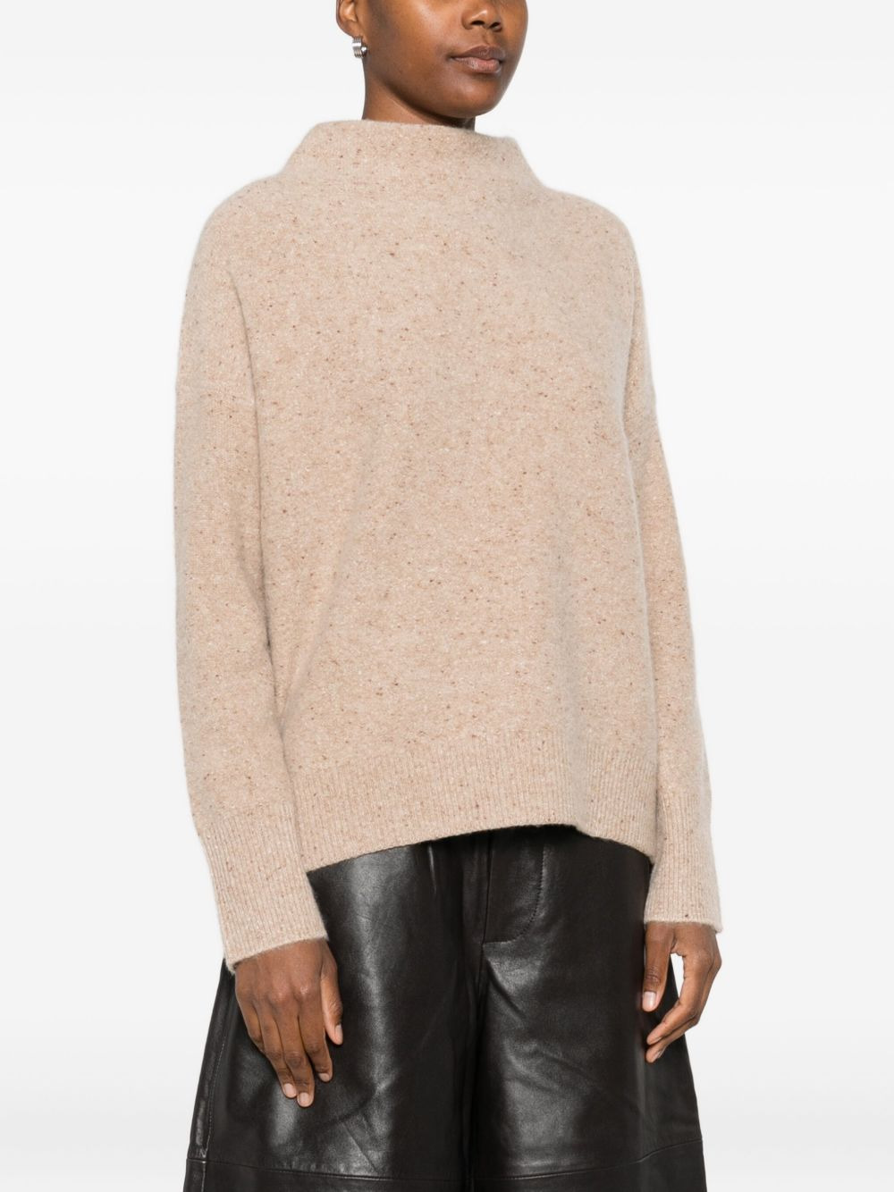 speckled mock-neck sweater - 3