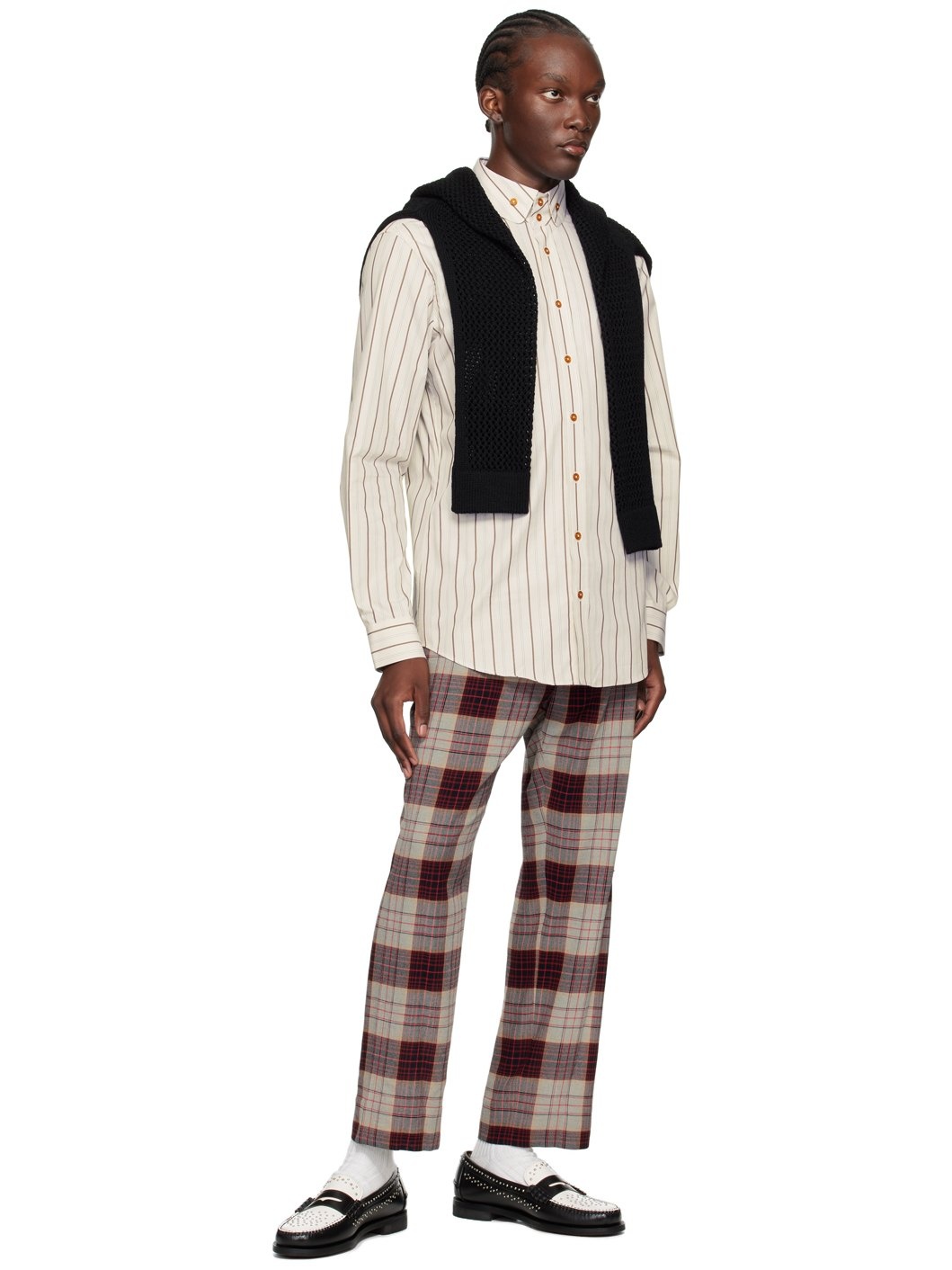 Red M Cropped Cruise Trousers - 4