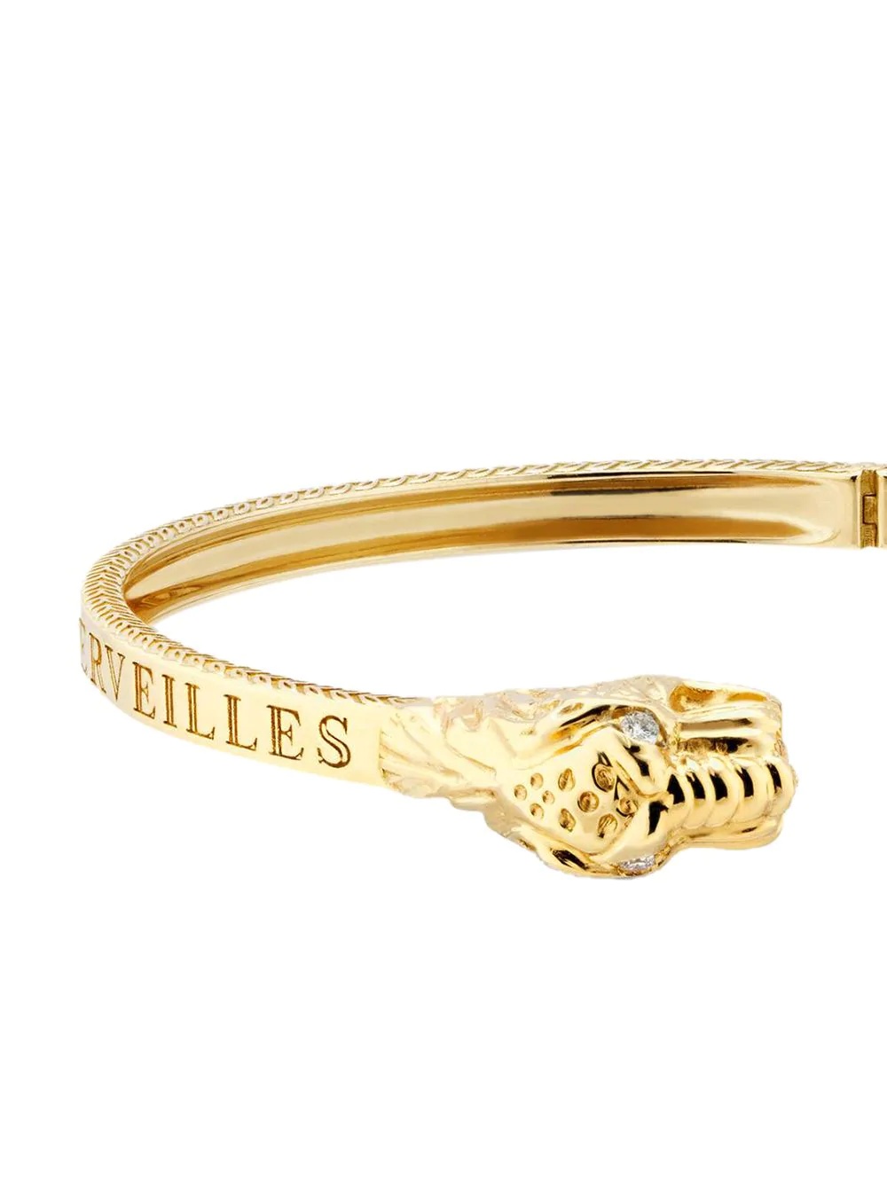 18kt yellow gold Le Marché des Merveilles tiger head bangle - 4