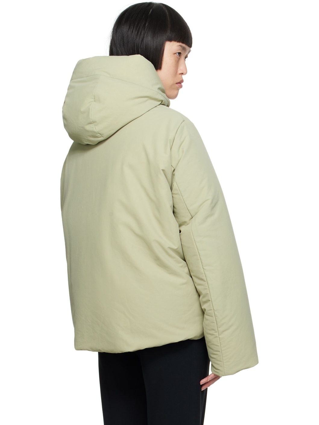 Green Hooded Down Jacket - 3