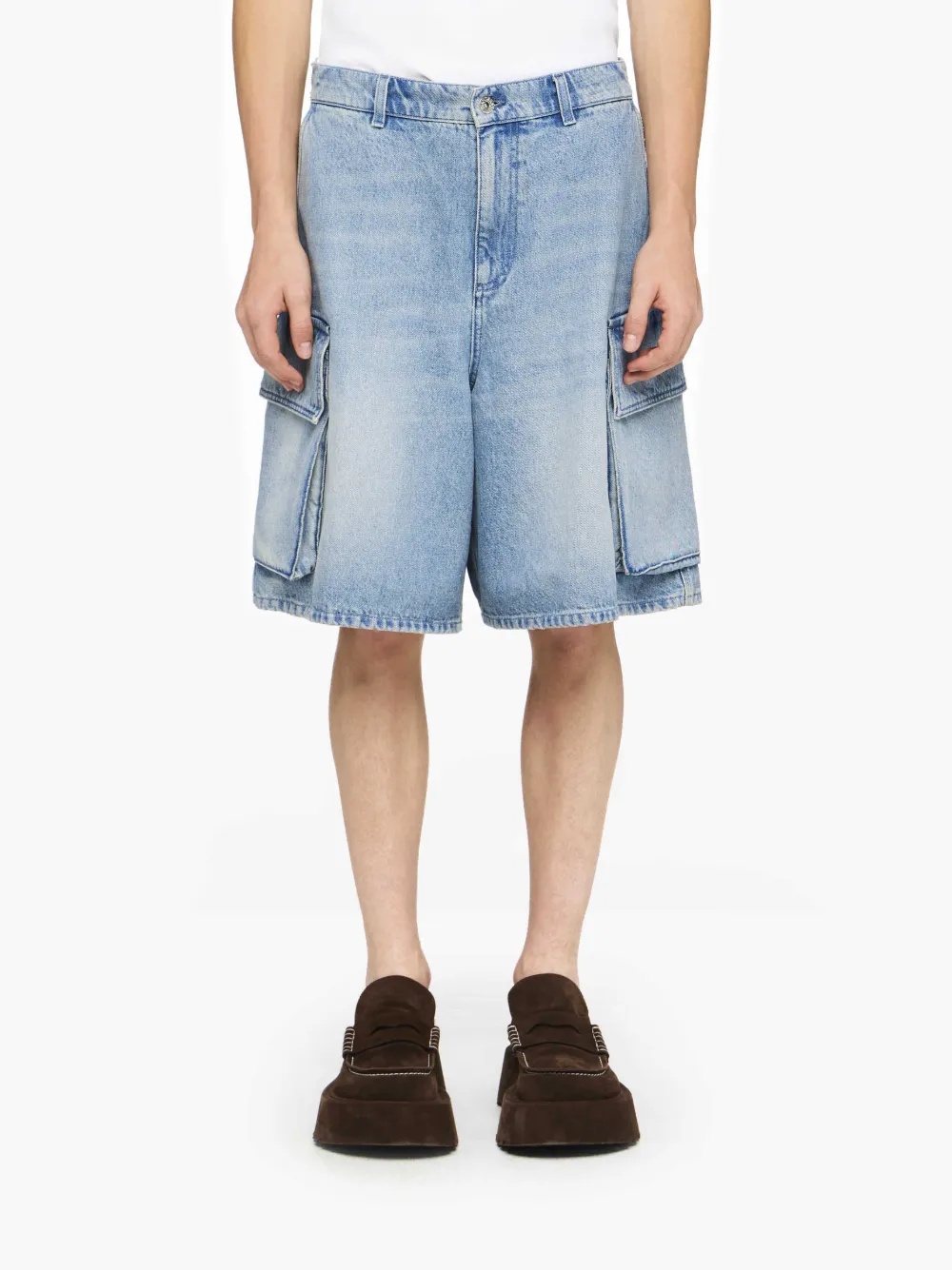 CARGO DENIM SHORTS - 2