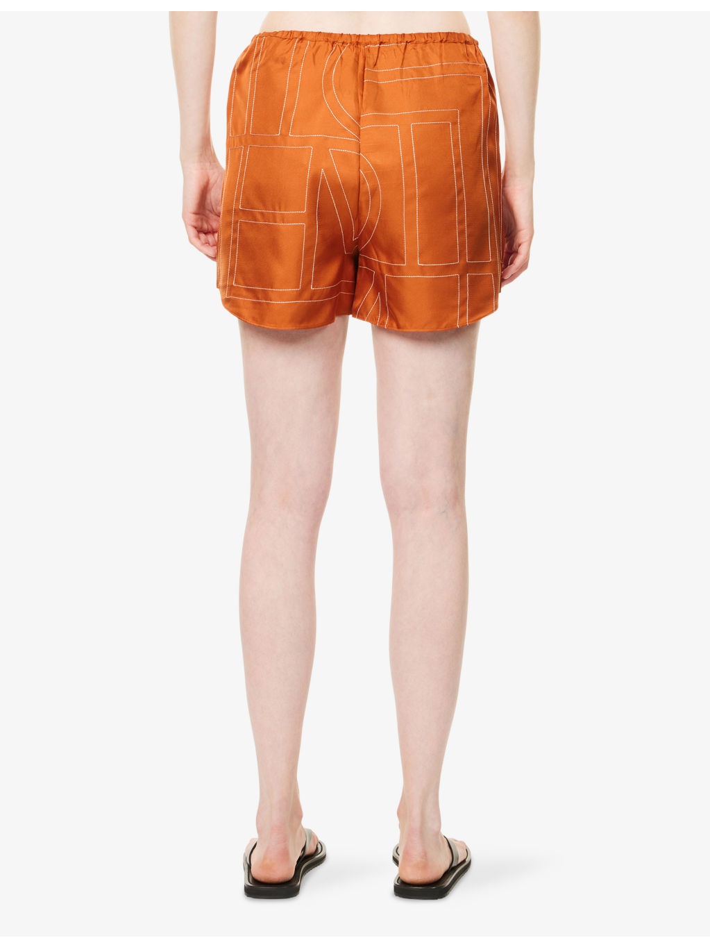 Embroidered Monogram Embroidered Silk Pyjama Shorts - 4