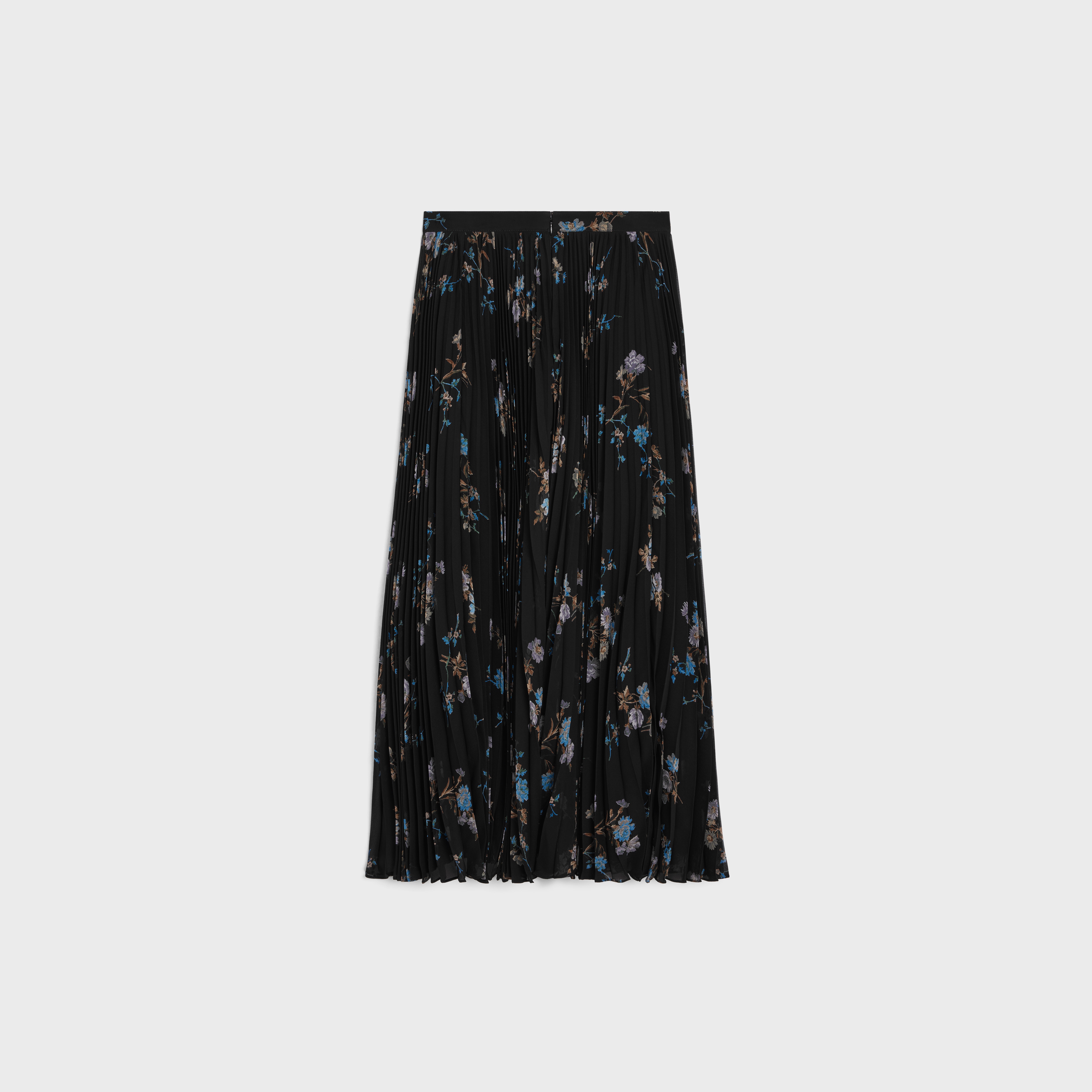 skirt with sunburst pleats in silk georgette - 2