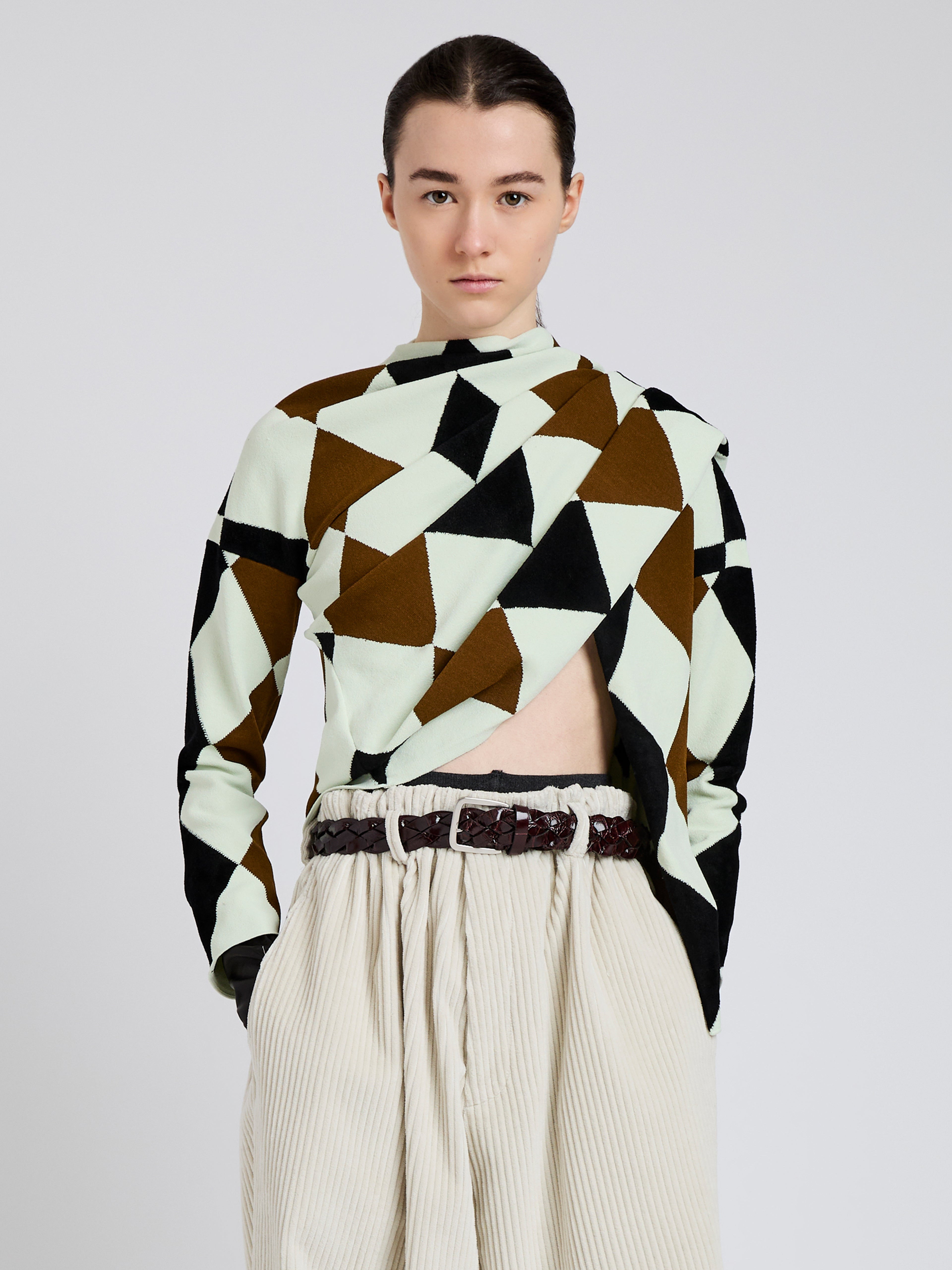 Vanne Top in Argyle Velvet Knit - 2