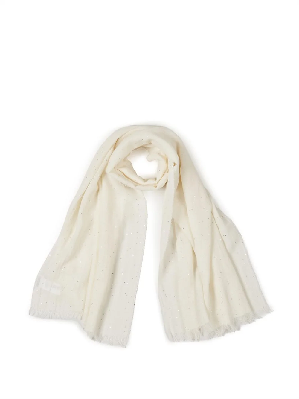 sequin fringed scarf - 1