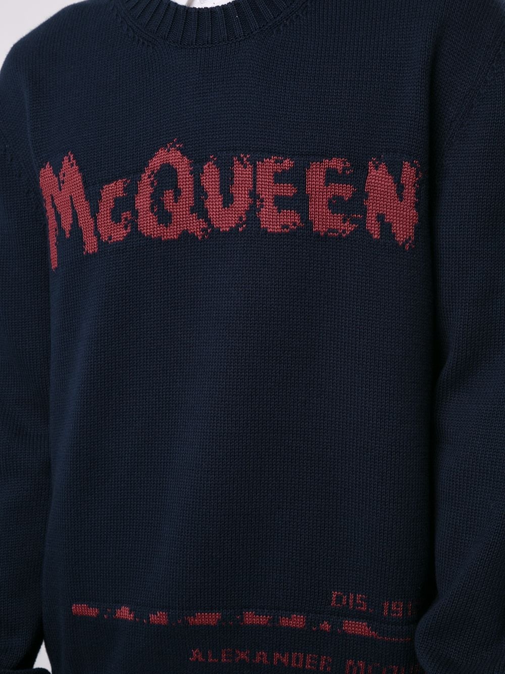 jacquard-logo jumper - 5