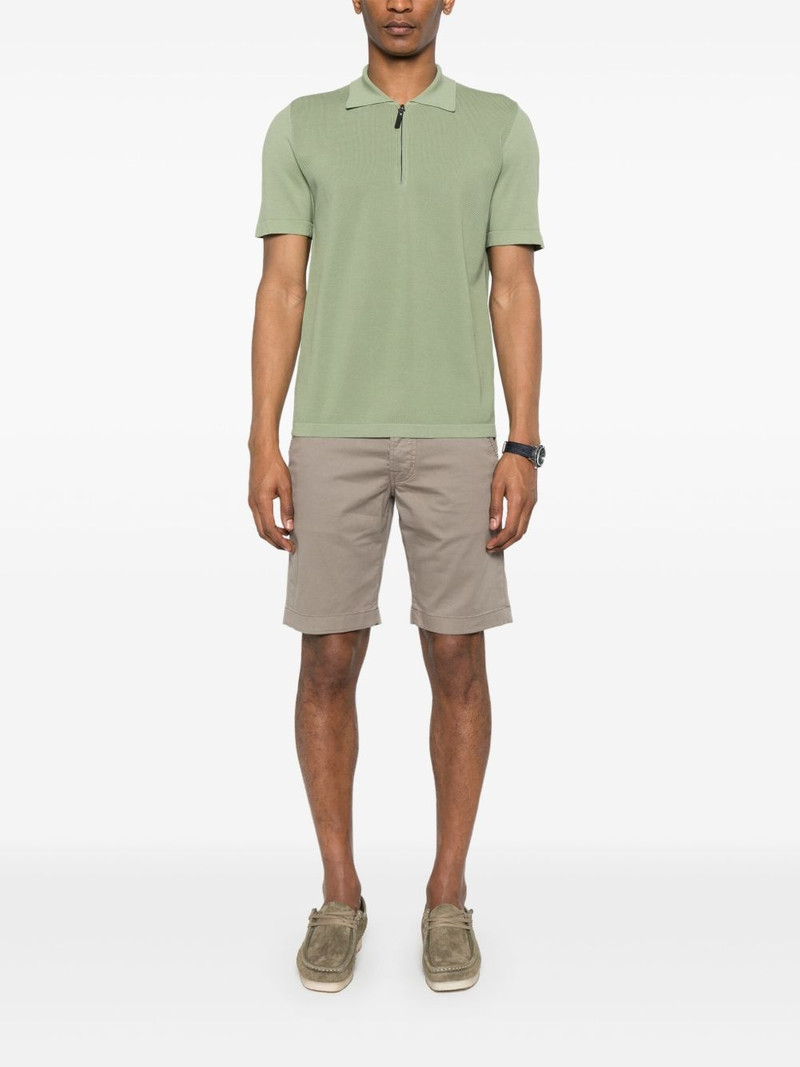 Canali cotton zip-up polo shirt outlook