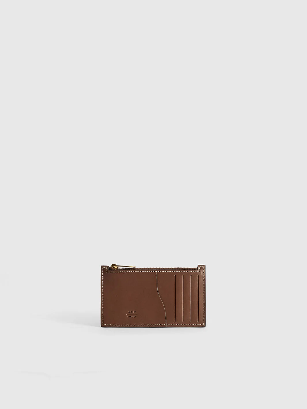 Moscosi Cannella/Contrast Stitch Leather Card holder - 1