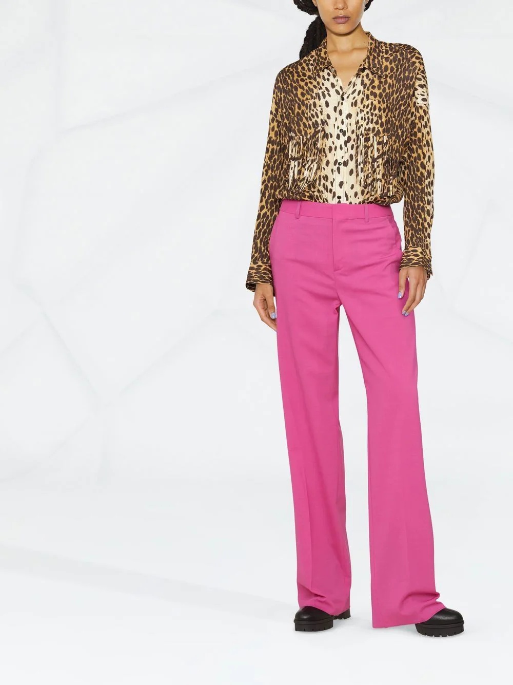 high-waisted wide-leg trousers - 2