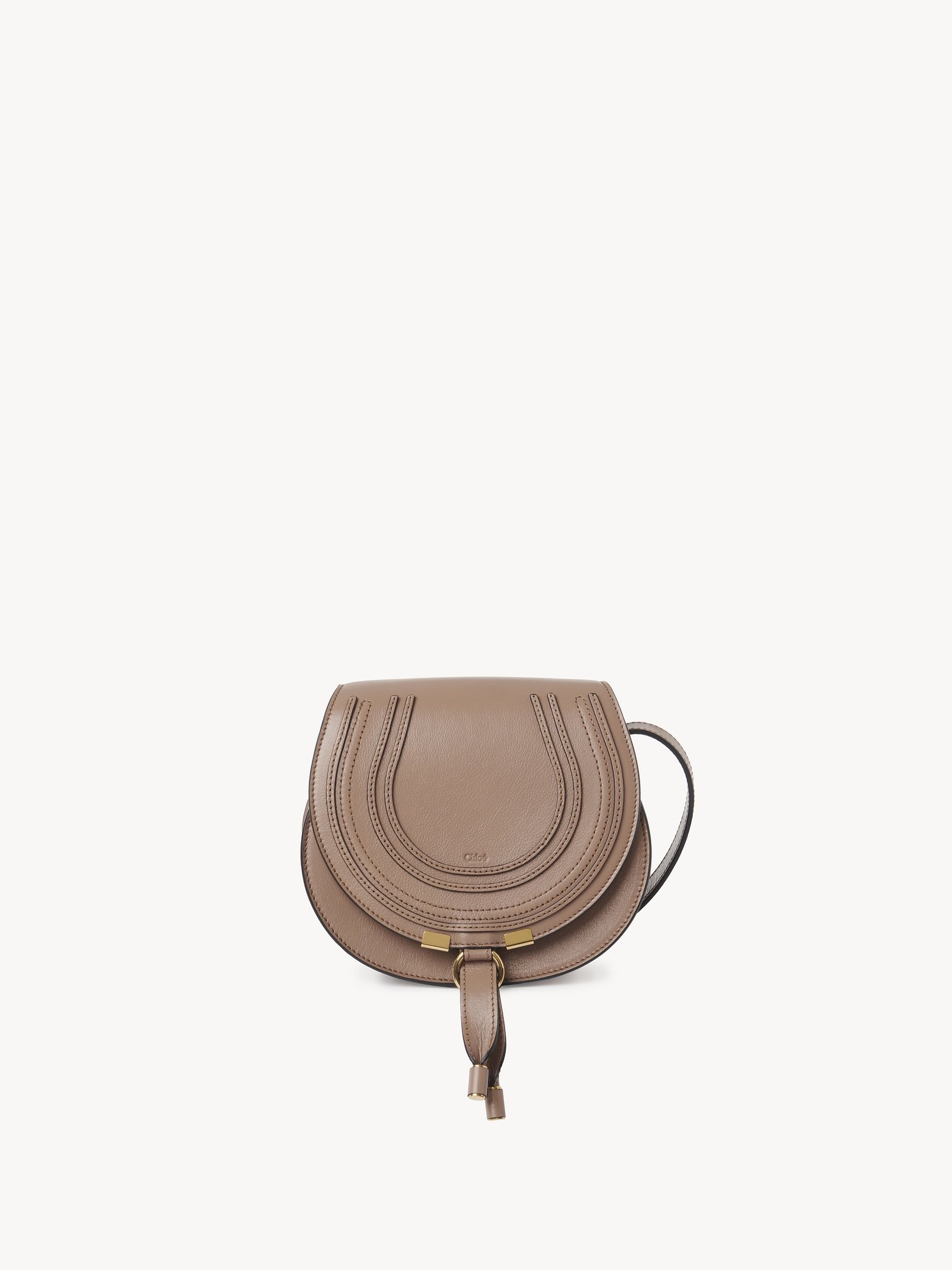 SMALL MARCIE SADDLE BAG IN SHINY LEATHER - 1