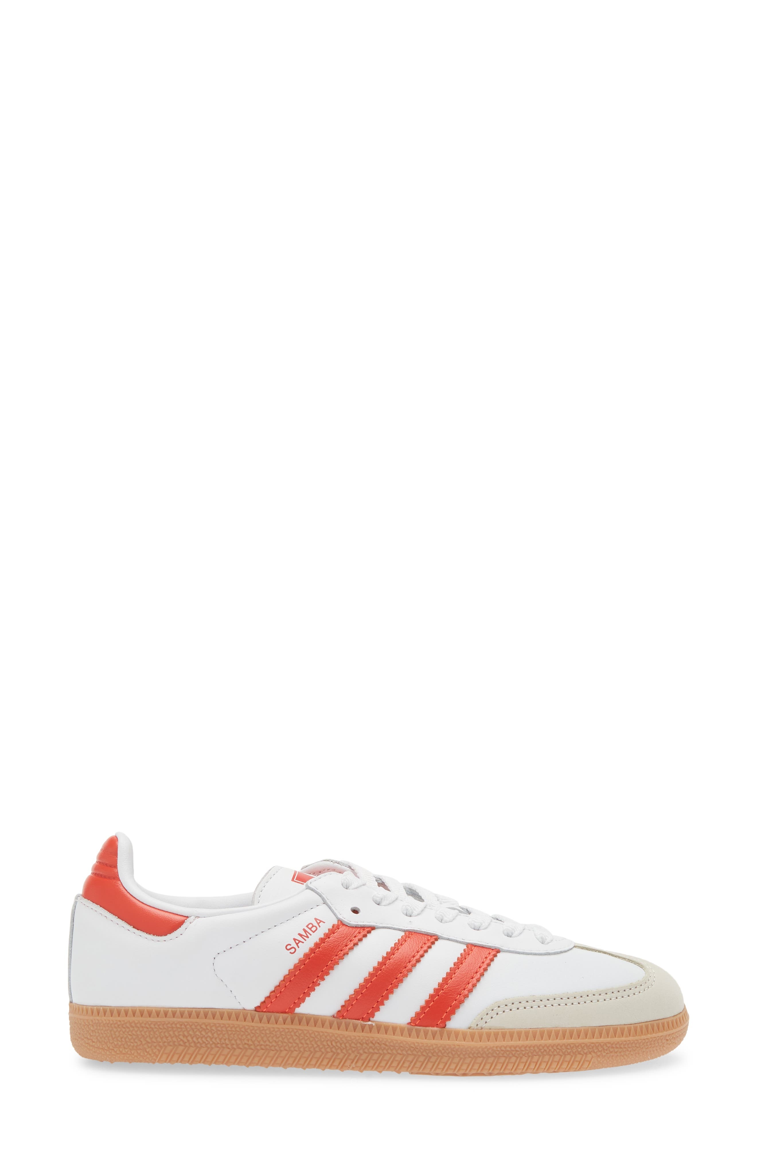 adidas Samba OG Sneaker in White/Solar Red/Off White at Nordstrom - 3