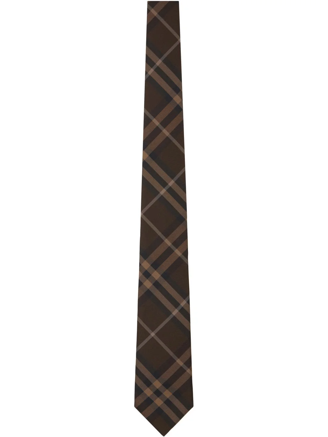 Brown Check Silk Tie - 1