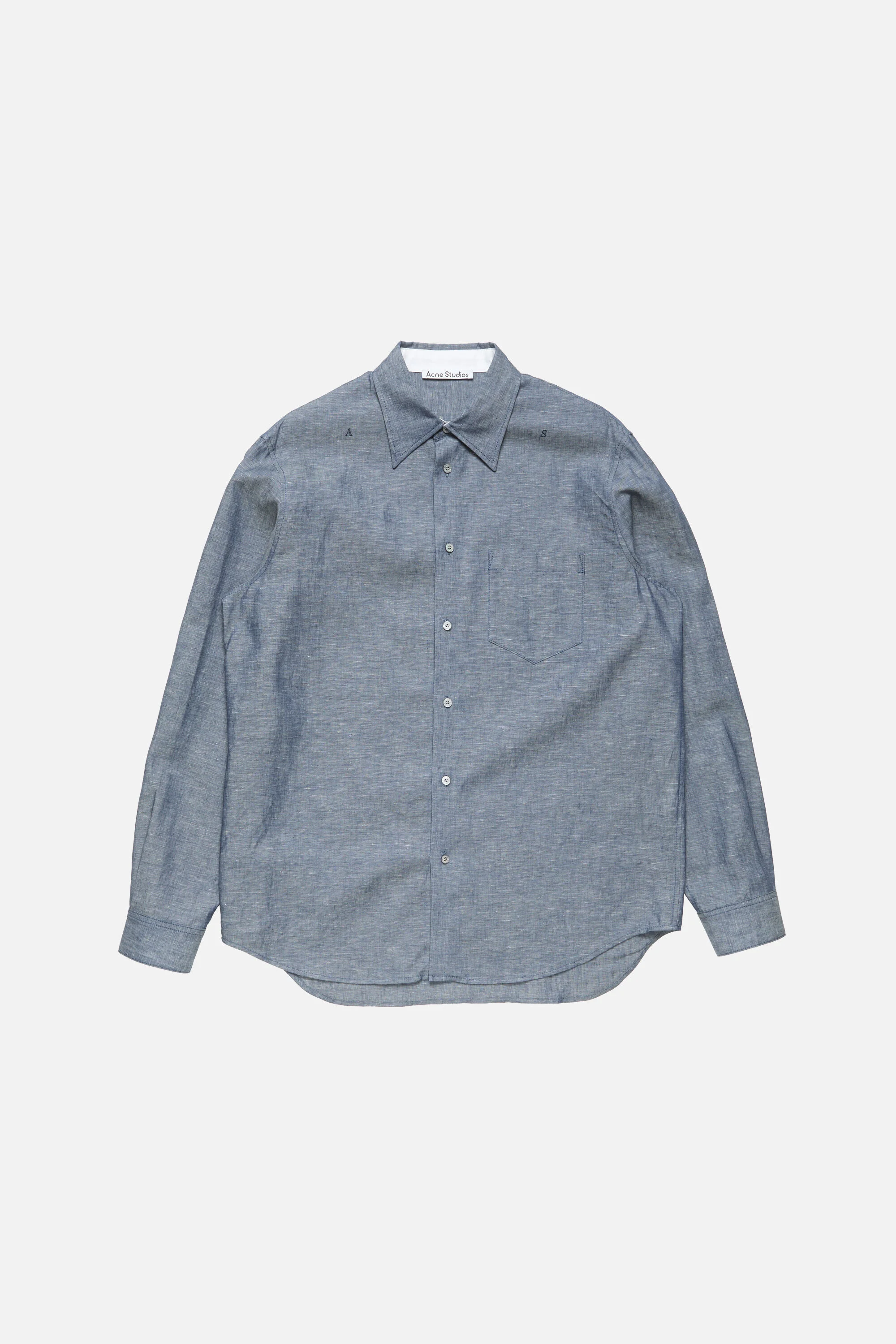 Chambray button-up shirt - Mid blue - 1