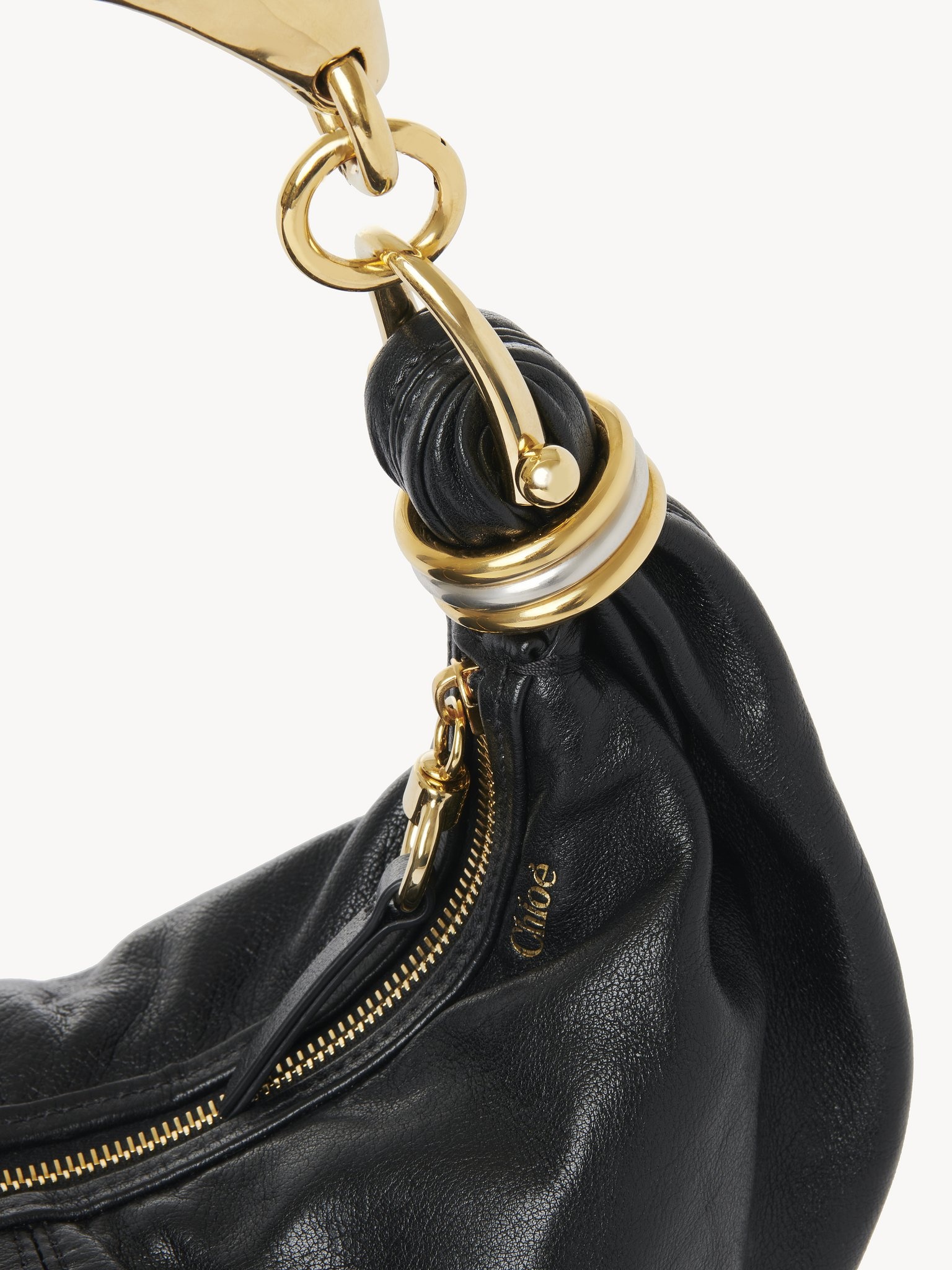 SMALL BRACELET HOBO BAG IN GRAINED LEATHER - 7
