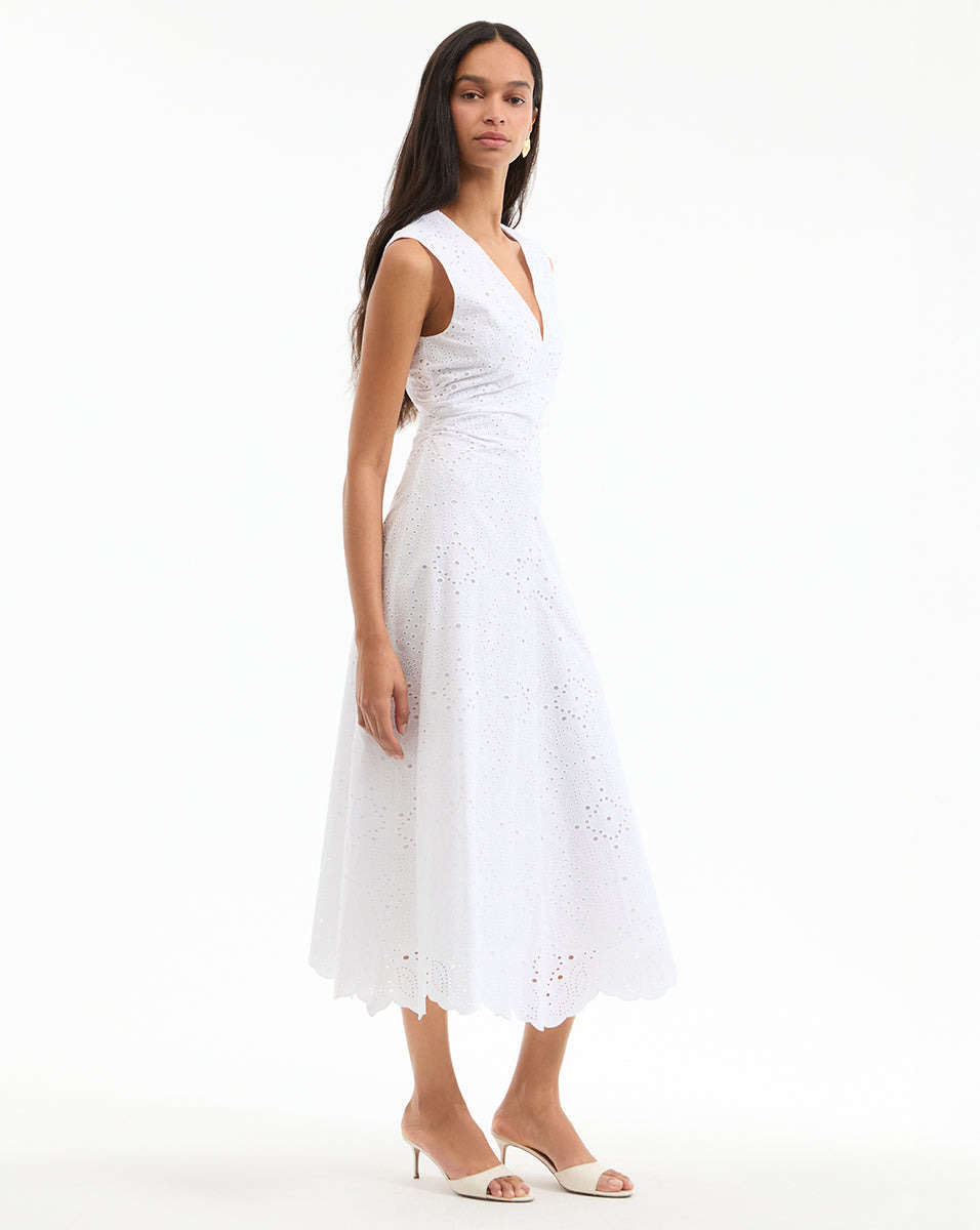 AVEN EYELET MIDI DRESS - 4