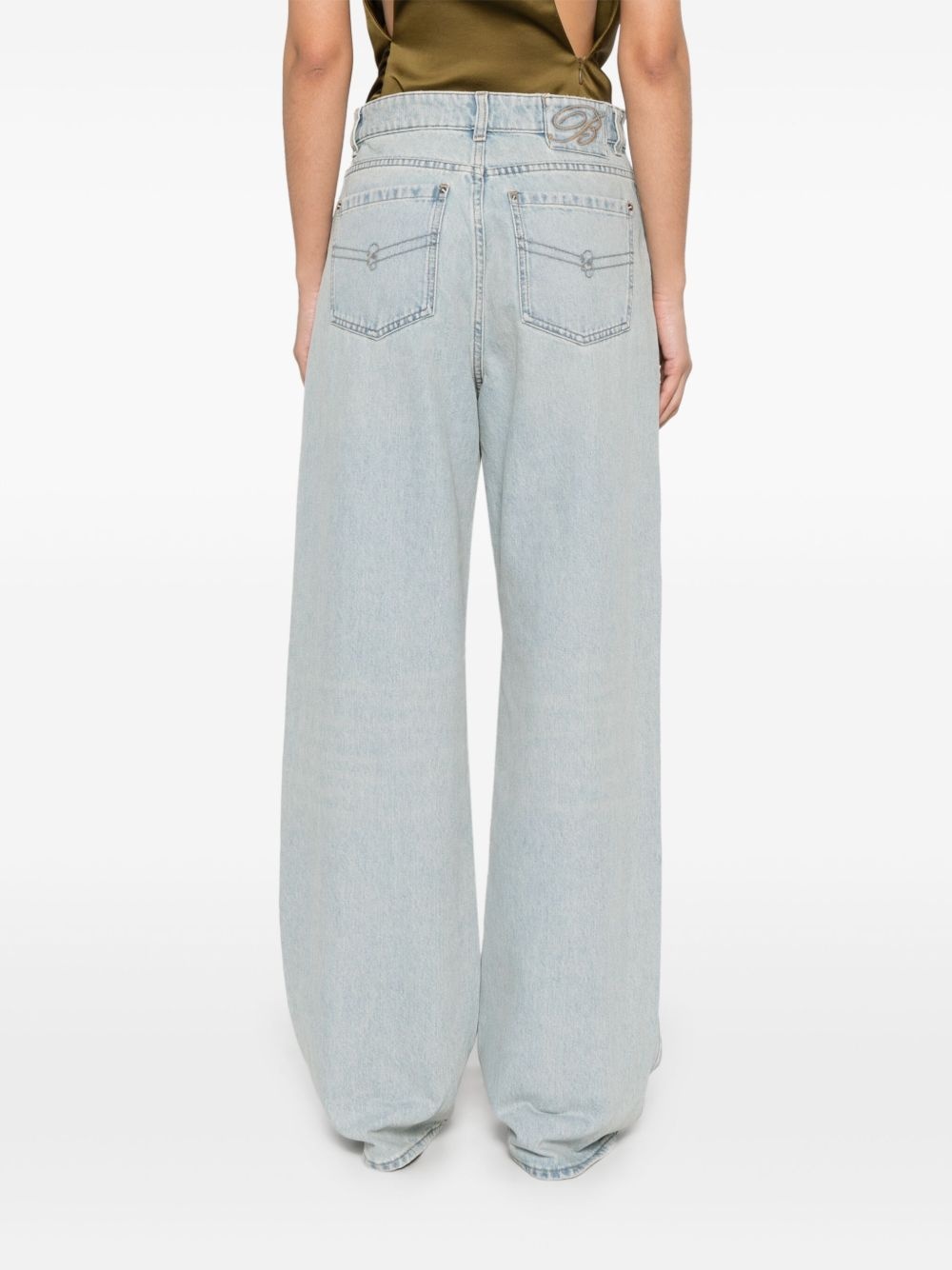 logo-embroidered jeans - 4