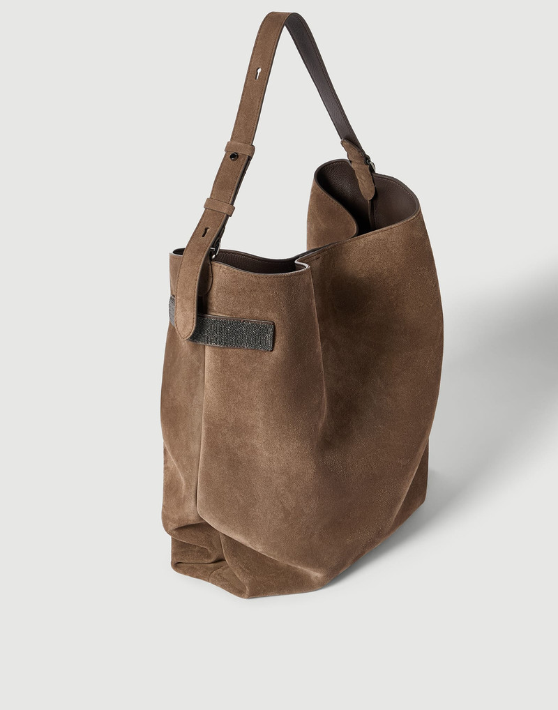 Essence hobo bag in suede with precious bands 3