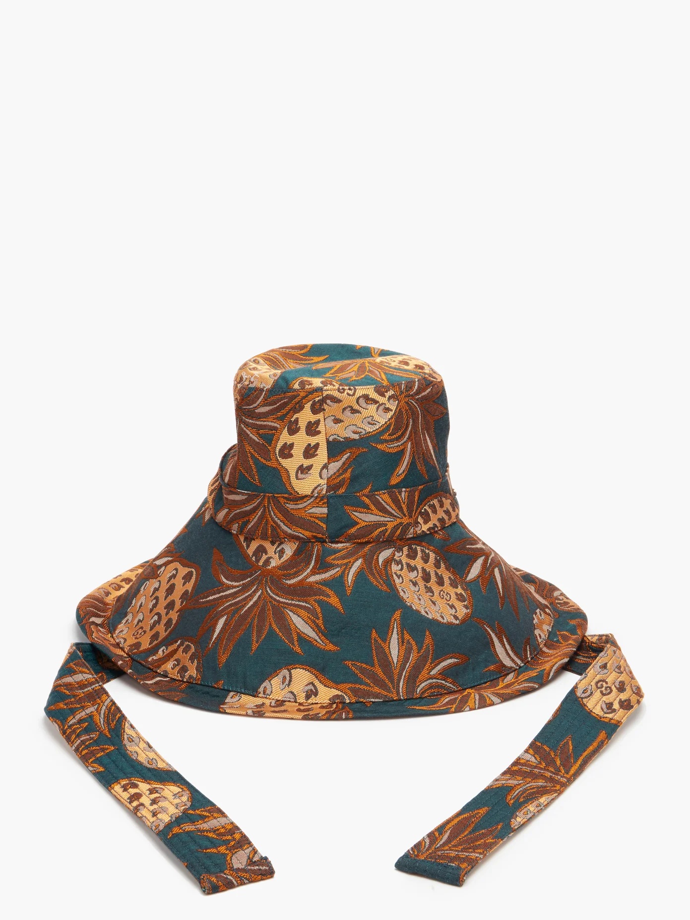 Pineapple-jacquard sun hat - 4