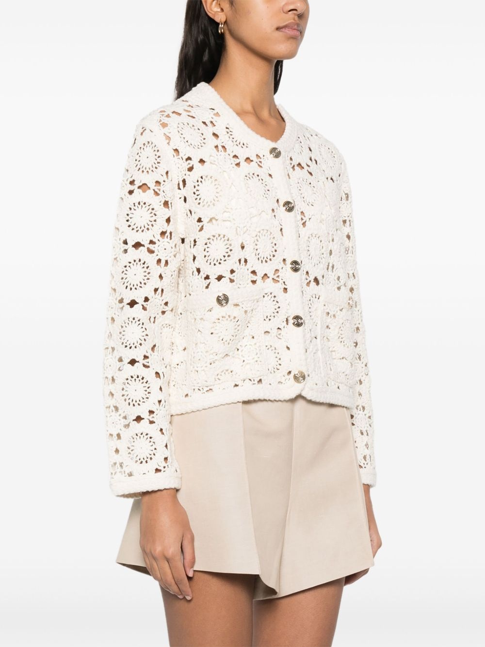floral-motif cardigan - 3