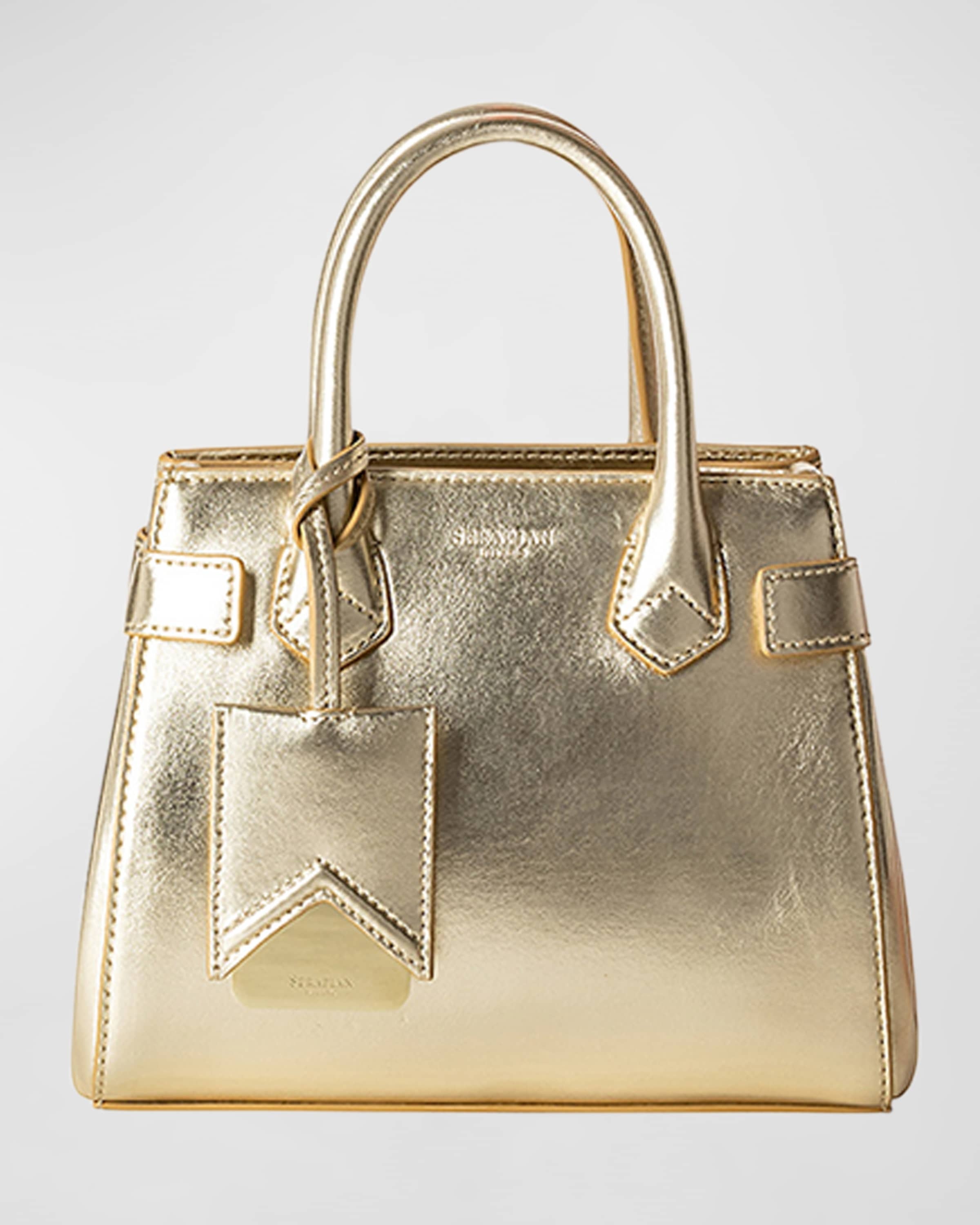 Meline Mini Metallic Leather Top-Handle Bag - 1