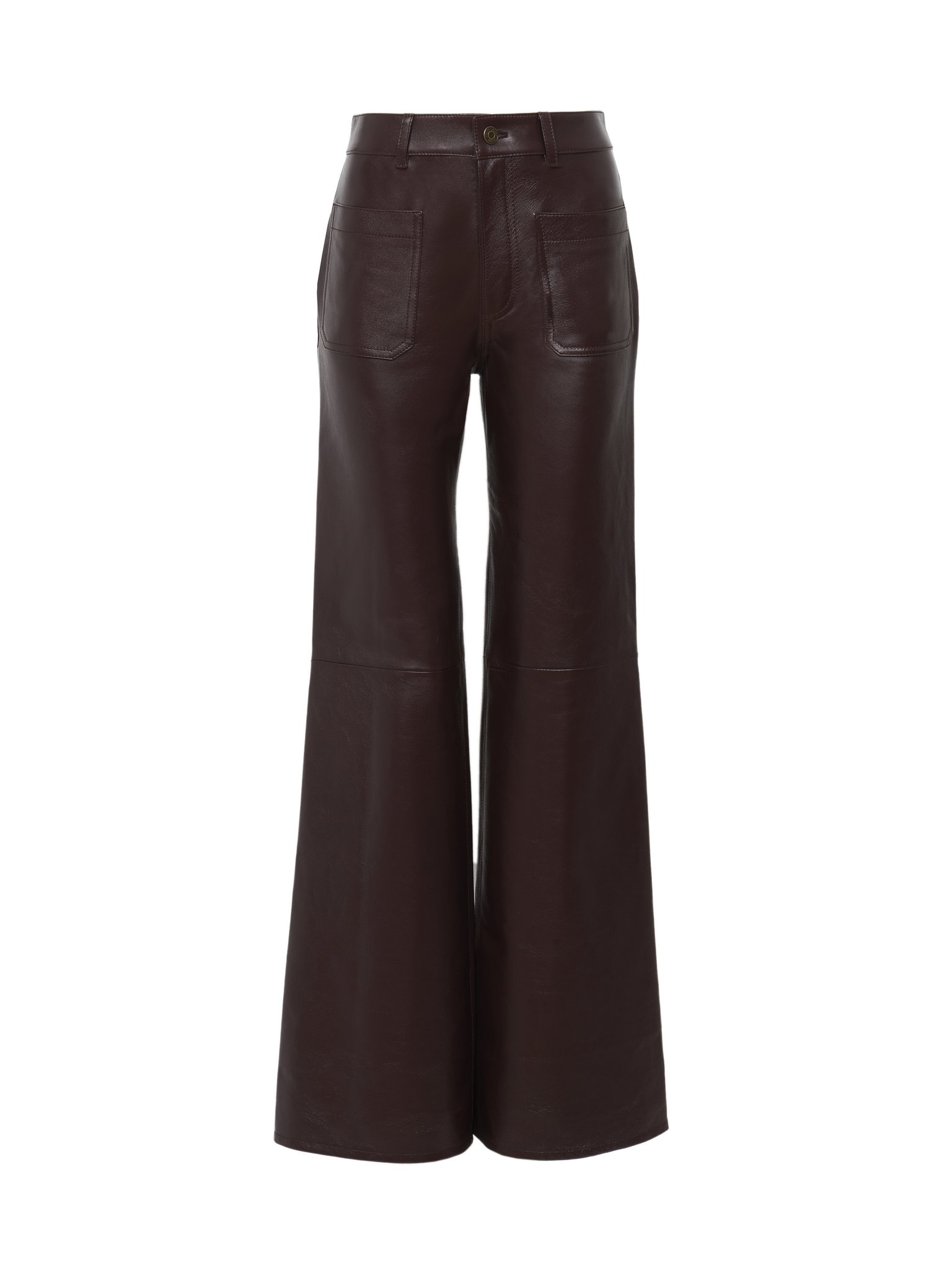 CROPPED BOOTCUT PANTS IN CLASSIC NAPPA LEATHER - 1