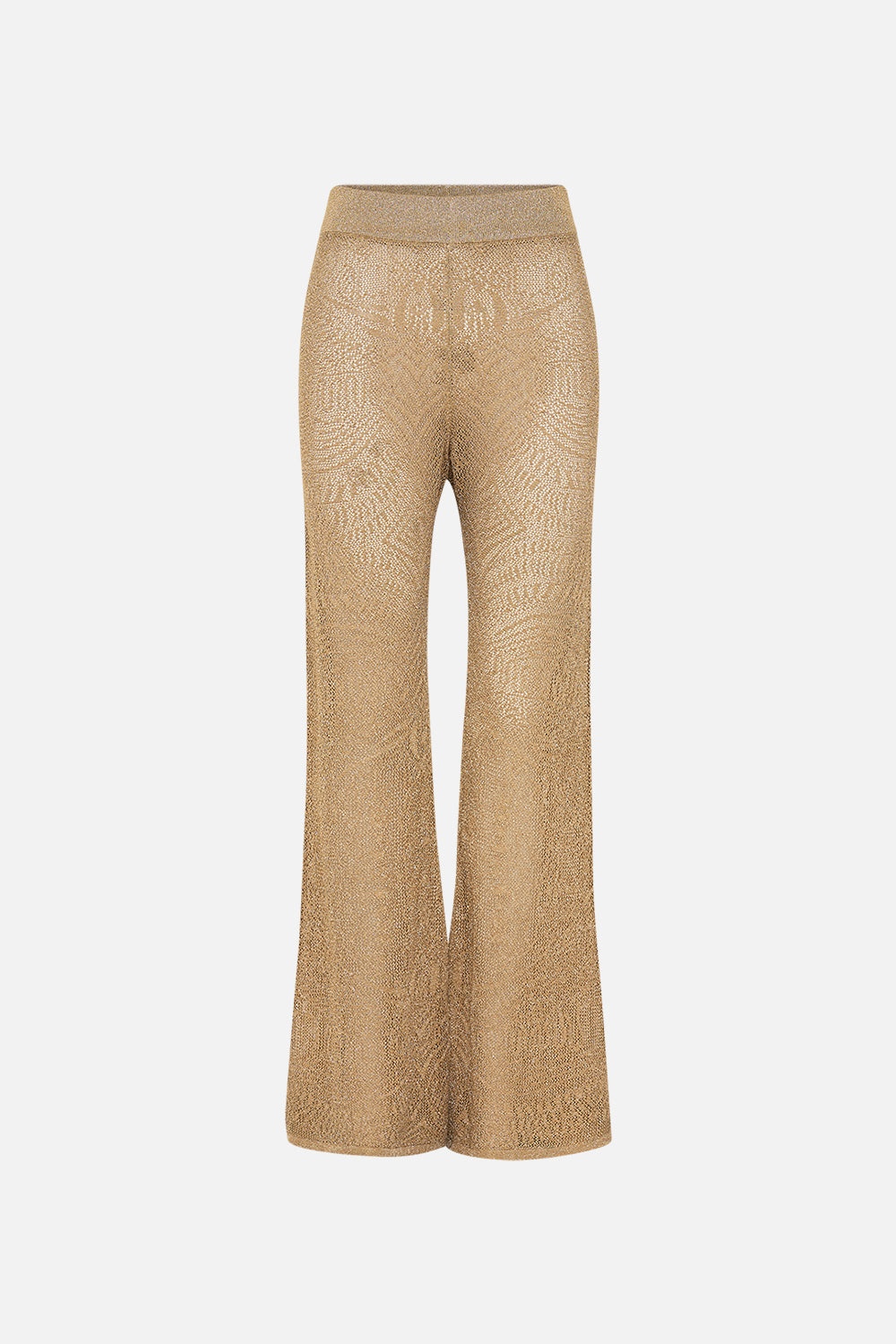 GOLD POINTELLE KNIT PANT - 1