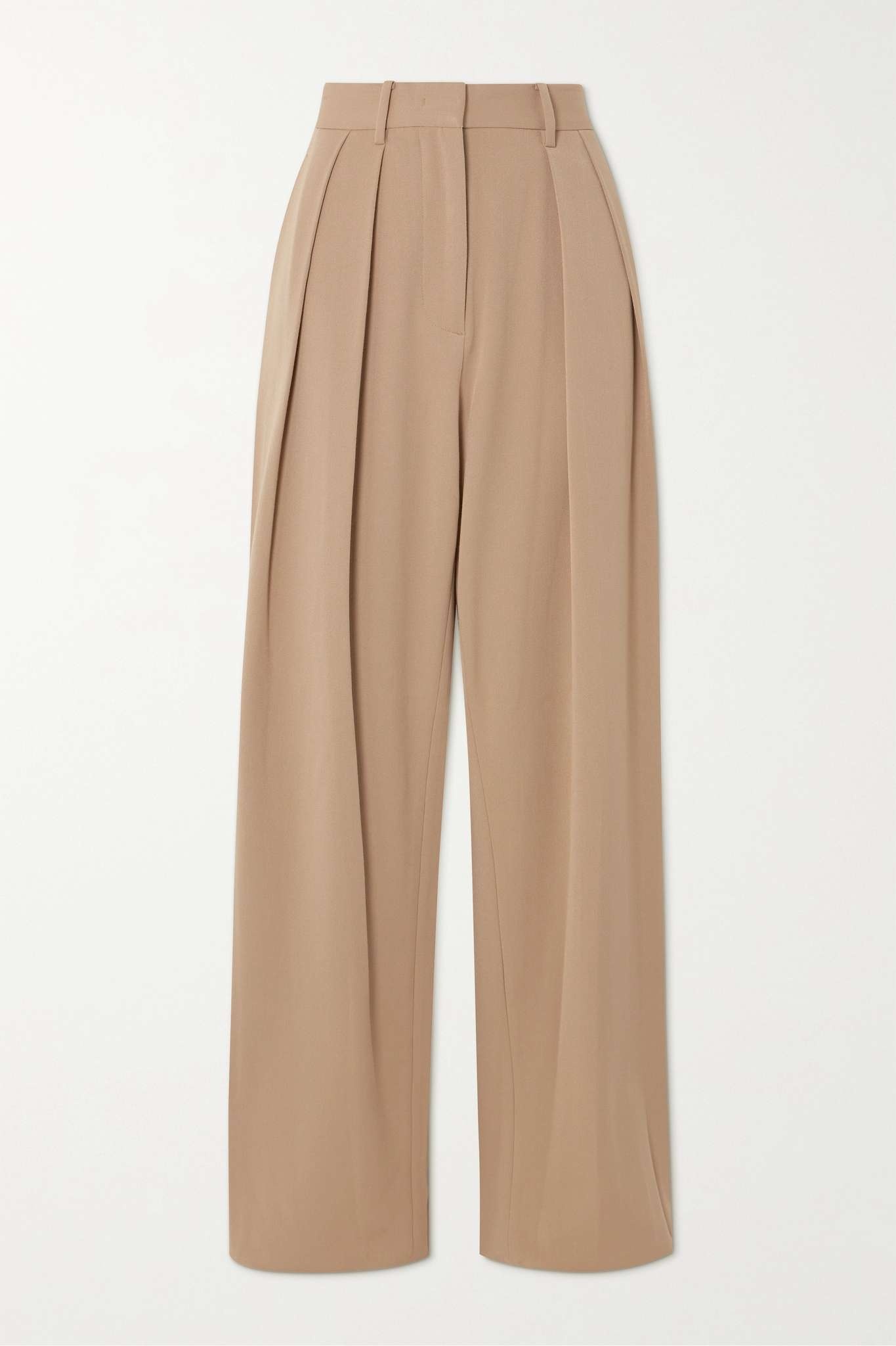 Luisa pleated twill wide-leg pants - 1