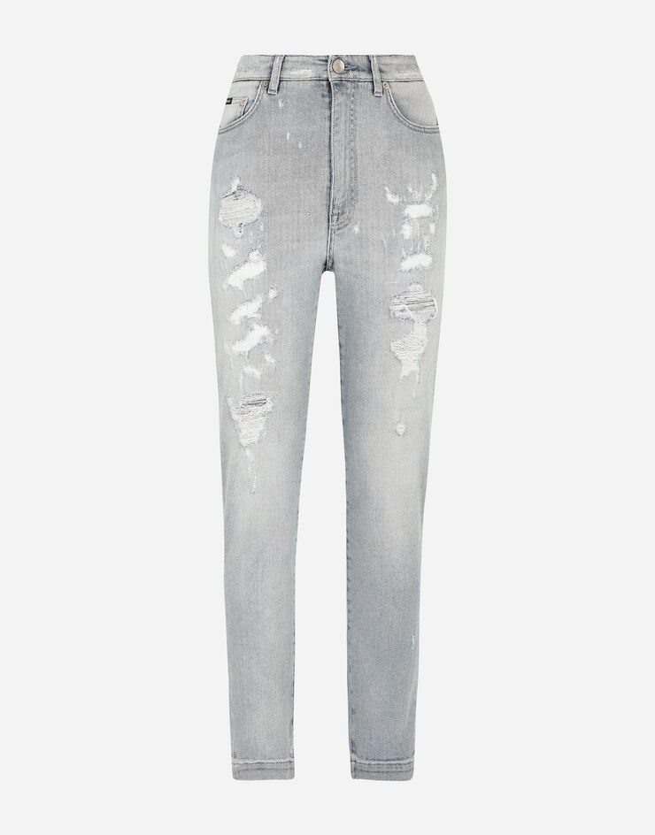 Light blue denim Grace jeans with ripped details - 1