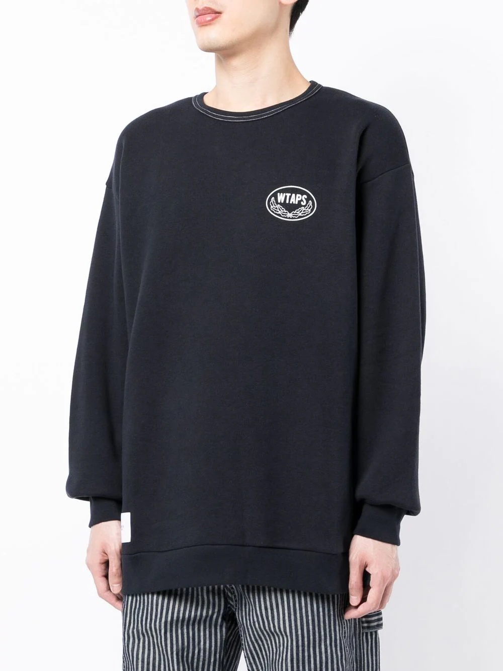 logo-print crew neck sweatshirt - 3