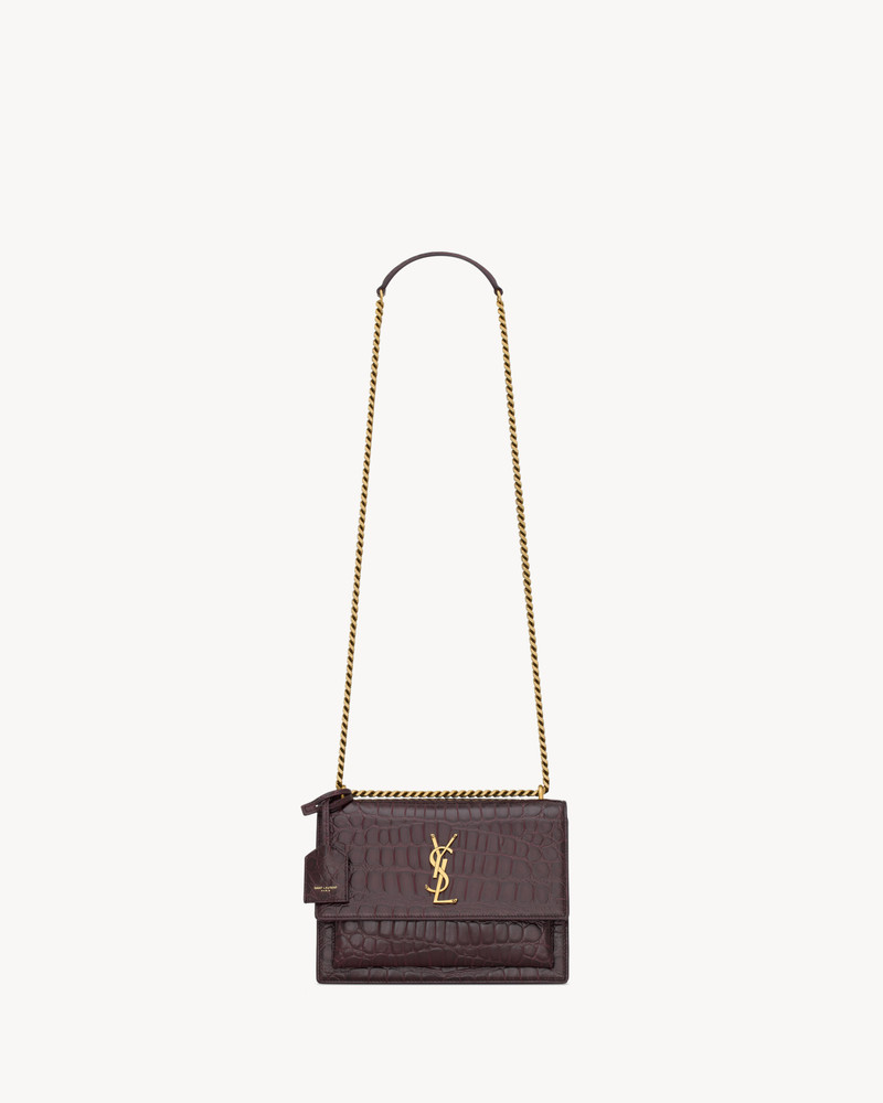 SUNSET MEDIUM IN CROCODILE-EMBOSSED LEATHER 1