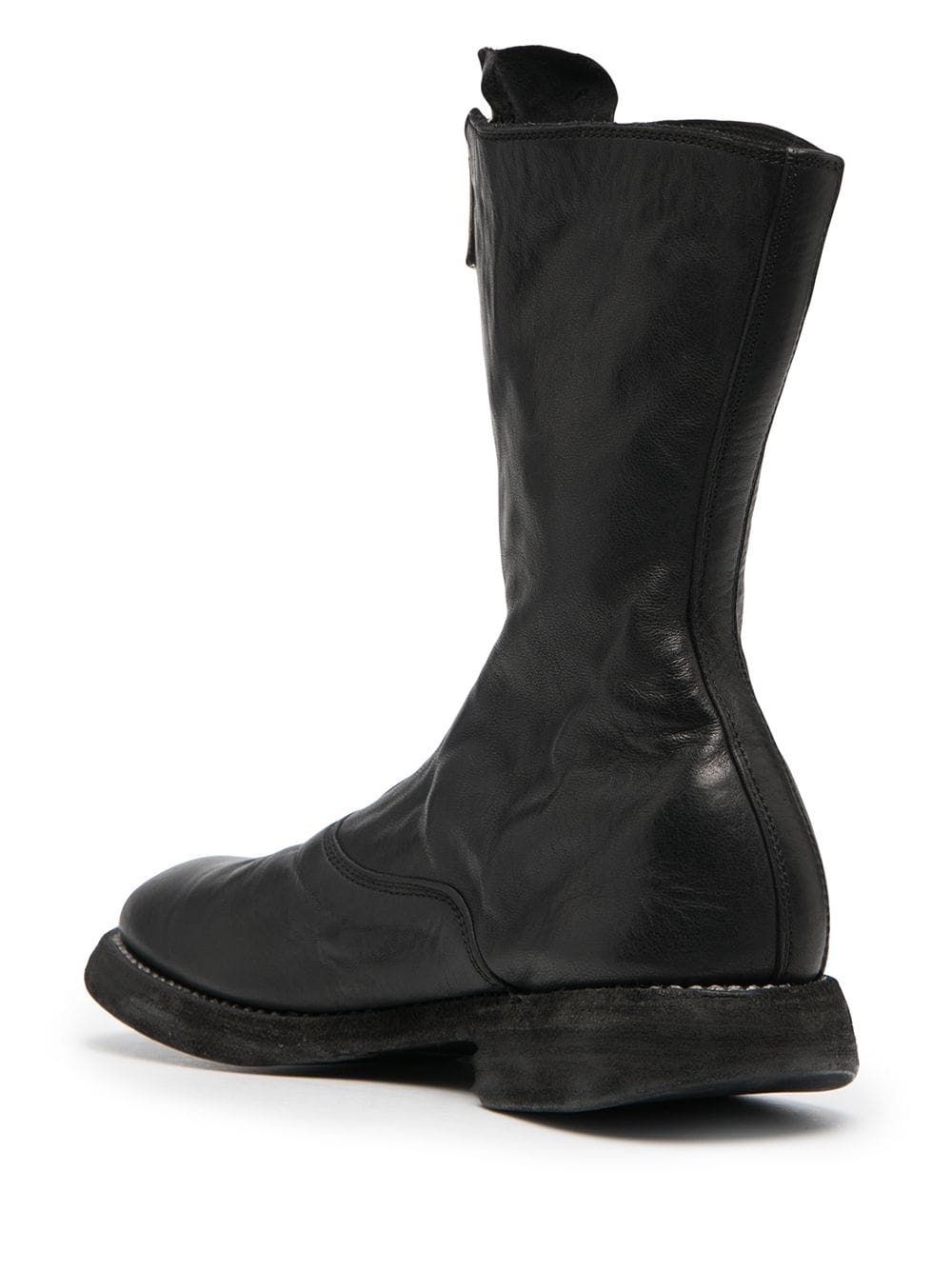 front zip leather army boots - 3