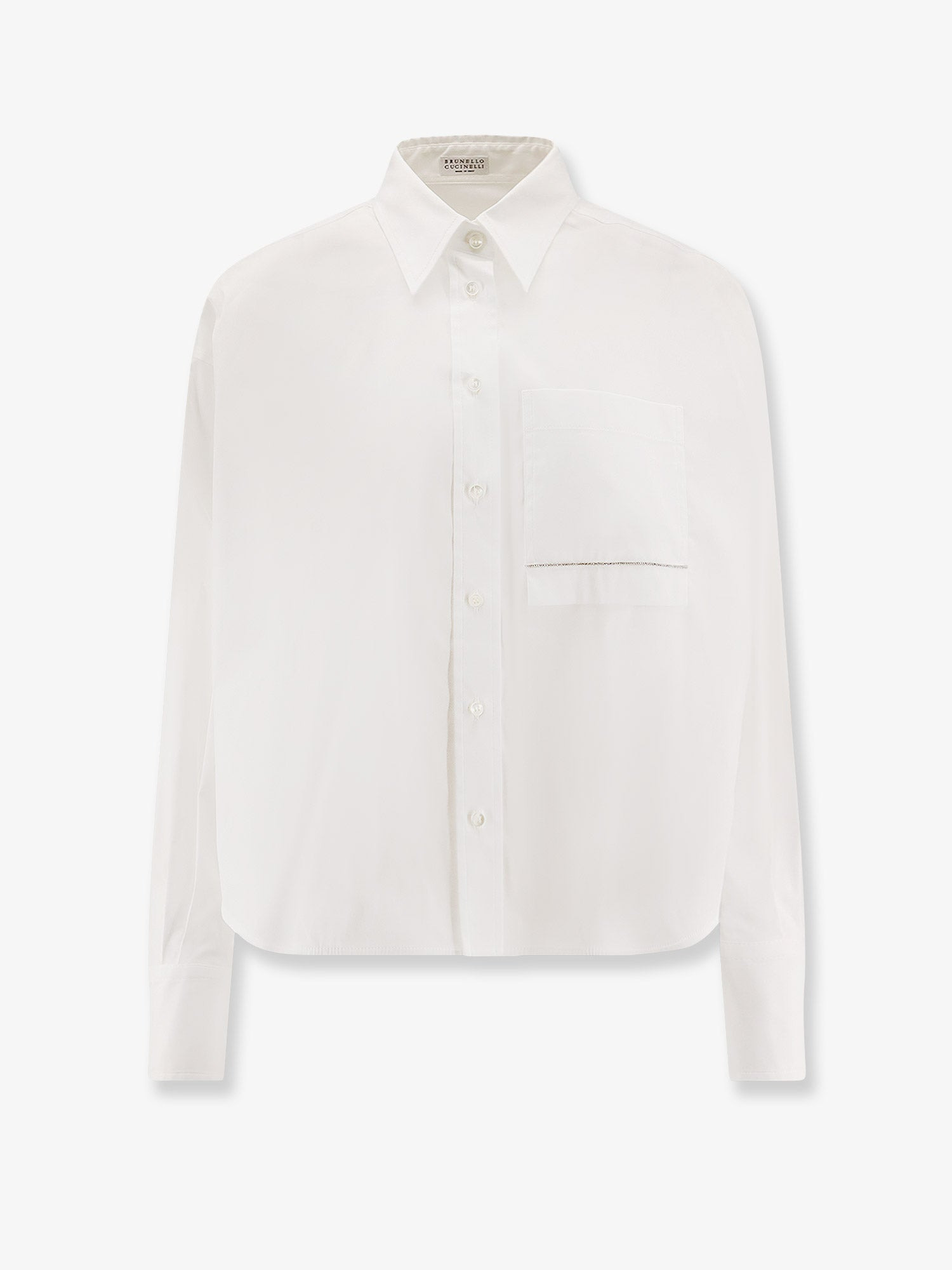 Brunello Cucinelli Women Cotton Blend Shirt With Monili Detail - 1