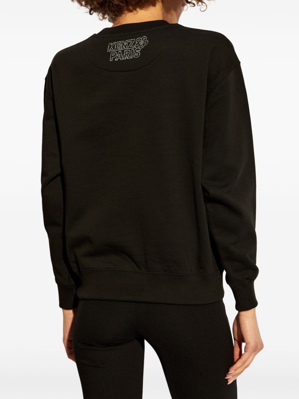 rhinestone-logo crew-neck sweatshirt - 4