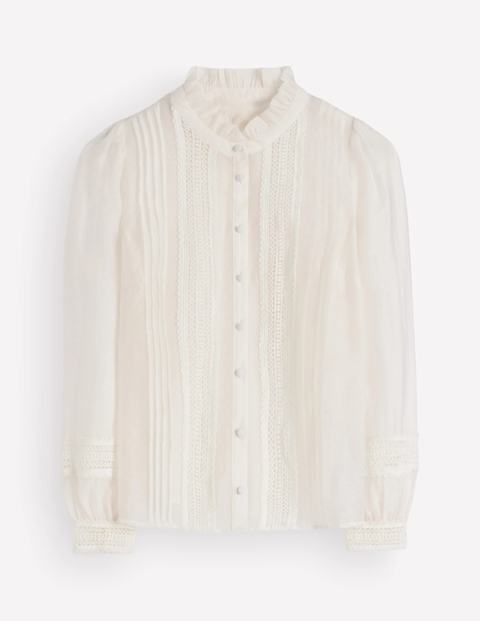 Lace Trim Top-Ivory - 1