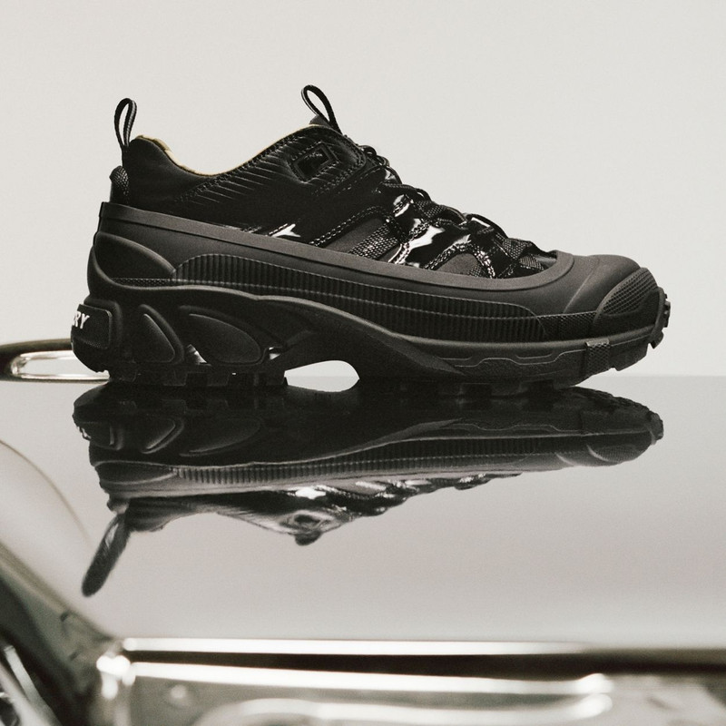 Burberry Nylon and Patent Leather Arthur Sneakers outlook