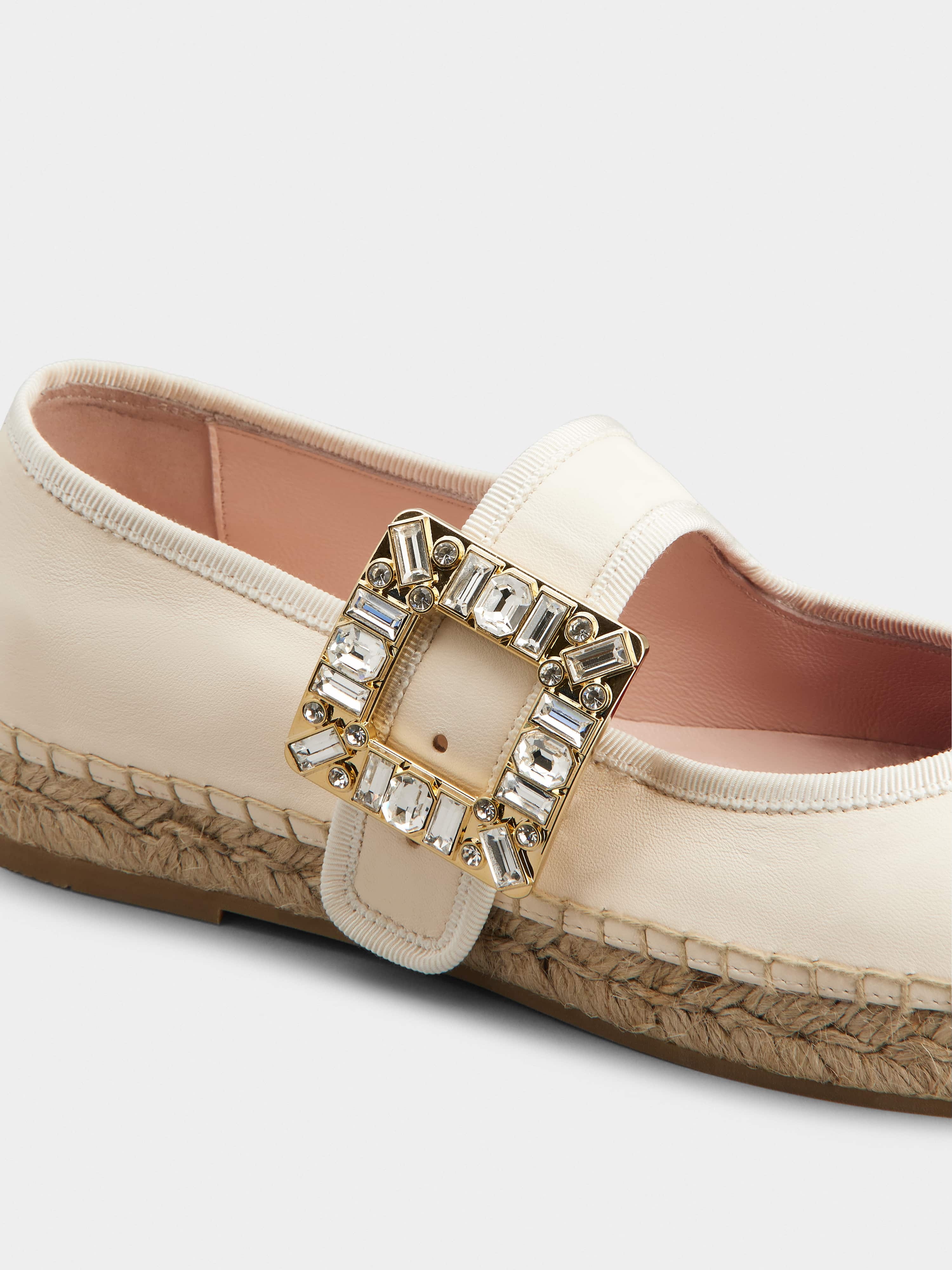 Strass Buckle Babies Espadrilles in Soft Leather - 3