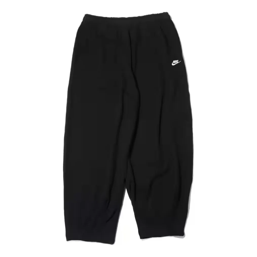Nike Club Fleece Oversized French Terry Pants Asia Sizing 'Black White' HJ1823-010 - 1