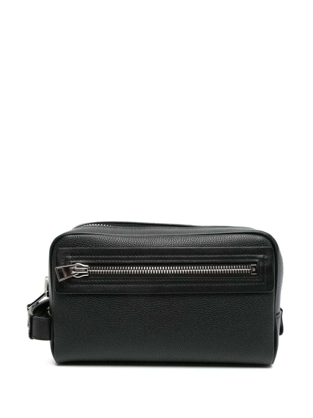 logo-print leather wash bag - 2