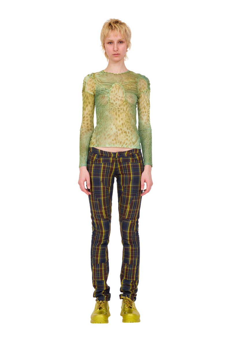 NAVY LIME PLAID RAWR PANT 1